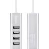 Концентратор HOCO USB 2.0 to 4xUSB Line machine HB1 Silver (6957531038146) зображення 4