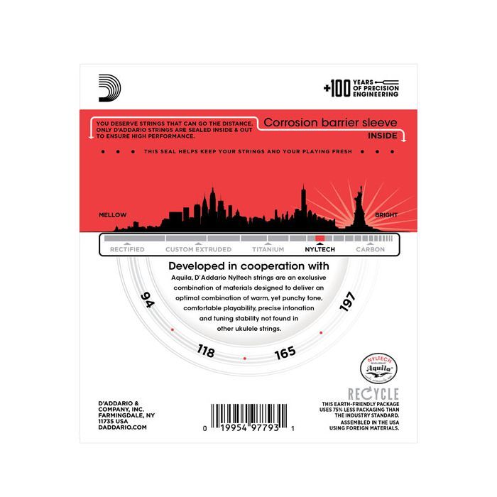Струни для гітари D'Addario Nyltech Ukulele Bass (EJ88UB) зображення 2