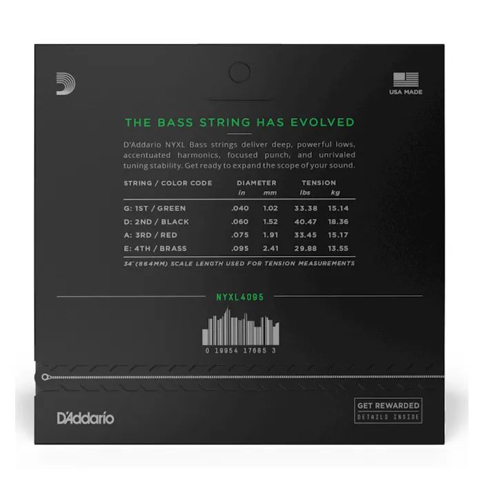 Струны для гитары D'Addario NYXL Bass Super Light (40-95) (NYXL4095) изображение 3
