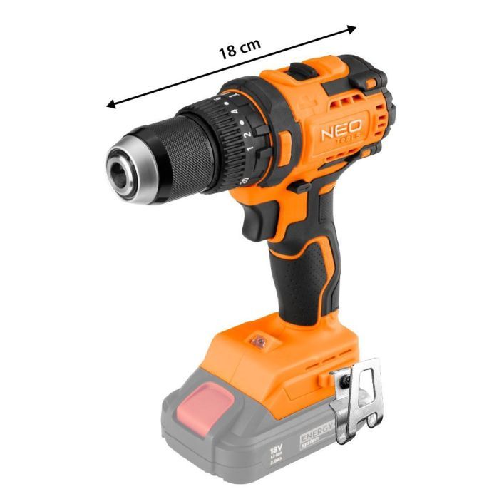 Шуруповерт Neo Tools Energy+ 18V, безщітковий, 95Нм, 0-320/0-1700об/хв 1.2кг (без АКБ та ЗП) (04-619) зображення 12