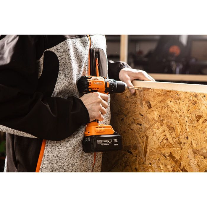 Шуруповерт Neo Tools Energy+ 18V, безщітковий, 95Нм, 0-320/0-1700об/хв 1.2кг (без АКБ та ЗП) (04-619) зображення 4