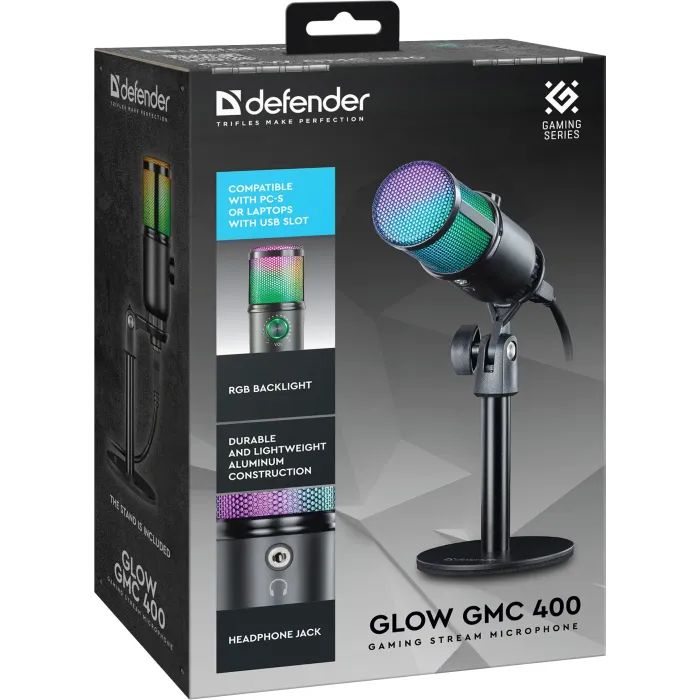 Мікрофон Defender Glow GMC 400 USB RGB (64640) зображення 8