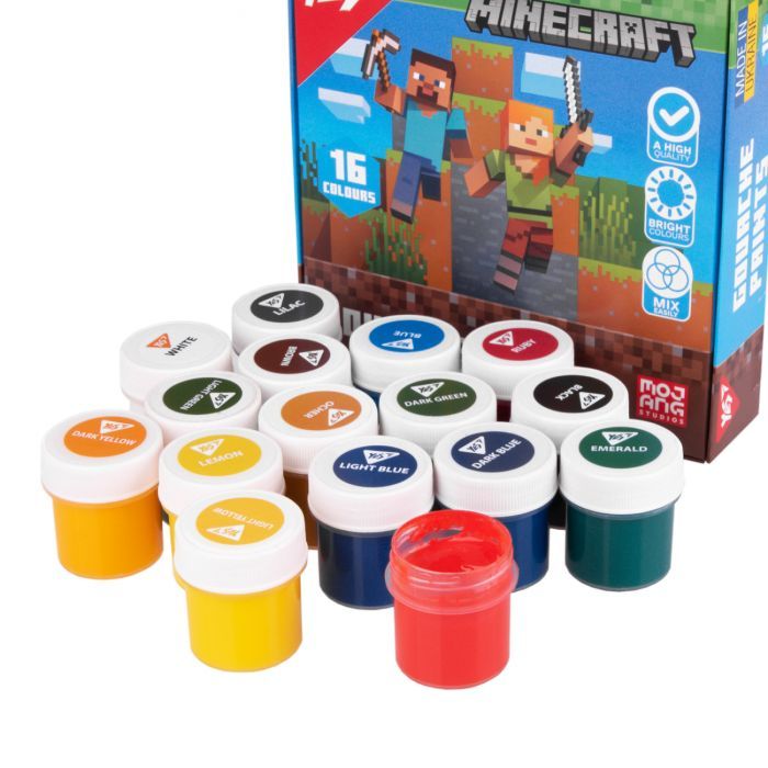 Гуашевые краски Yes Minecraft 6 кольорів по 20 мл (230405) изображение 3