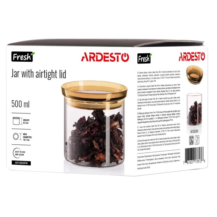 Банка Ardesto Fresh 1600 мл, скло, пластик, прозорий (AR1316SFM) изображение 7