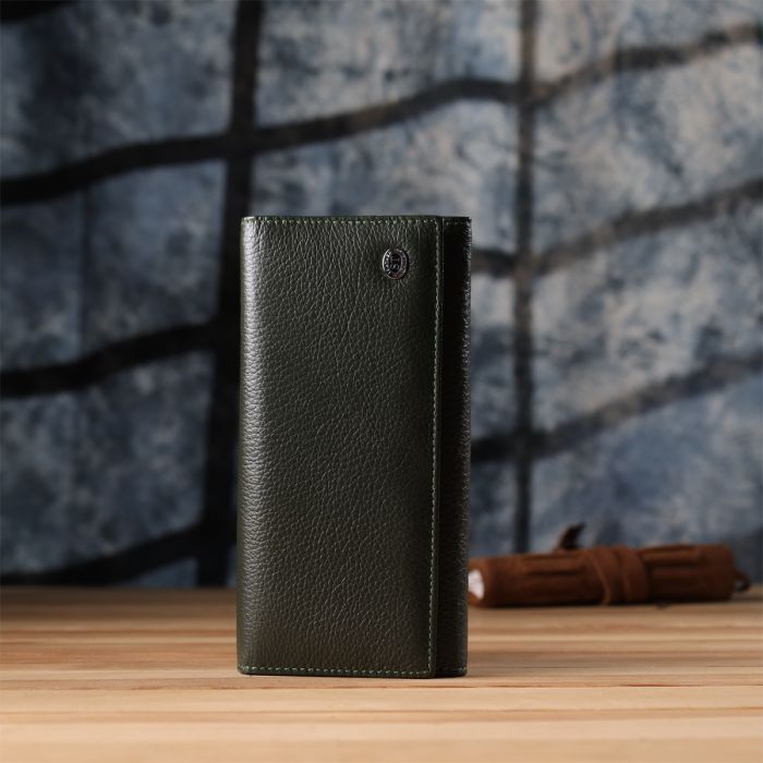 Гаманець ST Leather З натуральної шкіри Зелений (23106) зображення 8