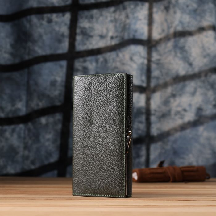 Гаманець ST Leather З натуральної шкіри Зелений (23106) зображення 9