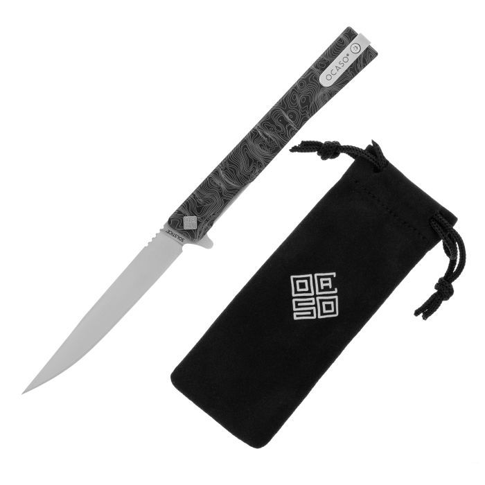 Ніж Ocaso Solstice, Engraved titanium Topo Pattern, Black (10ETB) зображення 11