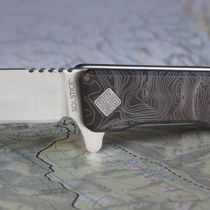 Ніж Ocaso Solstice, Engraved titanium Topo Pattern, Black (10ETB) зображення 4
