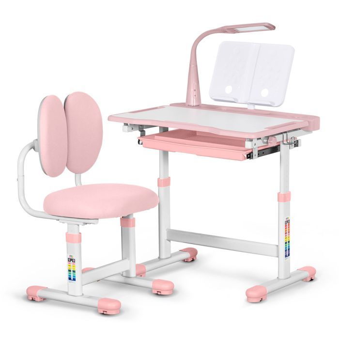 Парта зі стільцем Evo-kids (стол+стул+полка+лампа) Gray (BD-20 G)