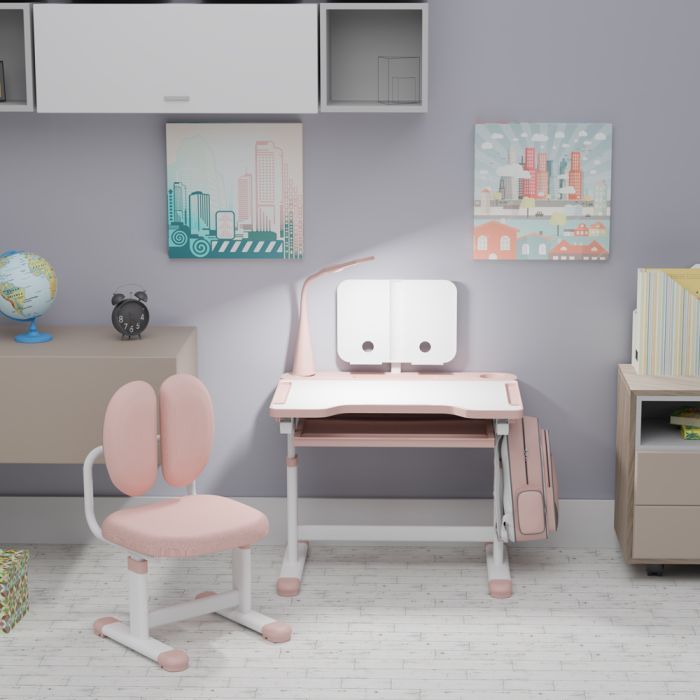 Парта зі стільцем Evo-kids (стол+стул+полка+лампа) Gray (BD-20 G) зображення 3