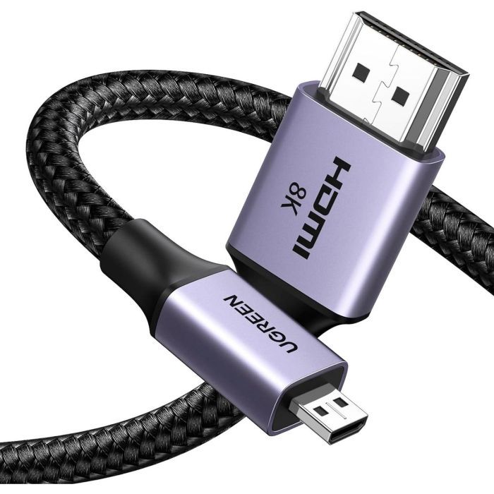 Кабель мультимедійний HDMI M to HDMI micro M 1.0m V2.1 8K60Hz HD164 black Ugreen (15516) зображення 2