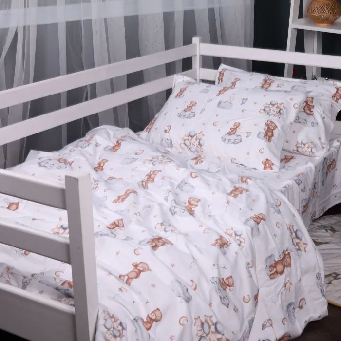 Постельное белье MirSon 010 Teddy ballons Фланель 160x220 Полуторный Евро (2200009654091) изображение 3