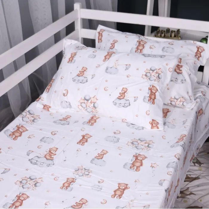 Постельное белье MirSon 010 Teddy ballons Фланель 160x220 Полуторный Евро (2200009654091) изображение 7