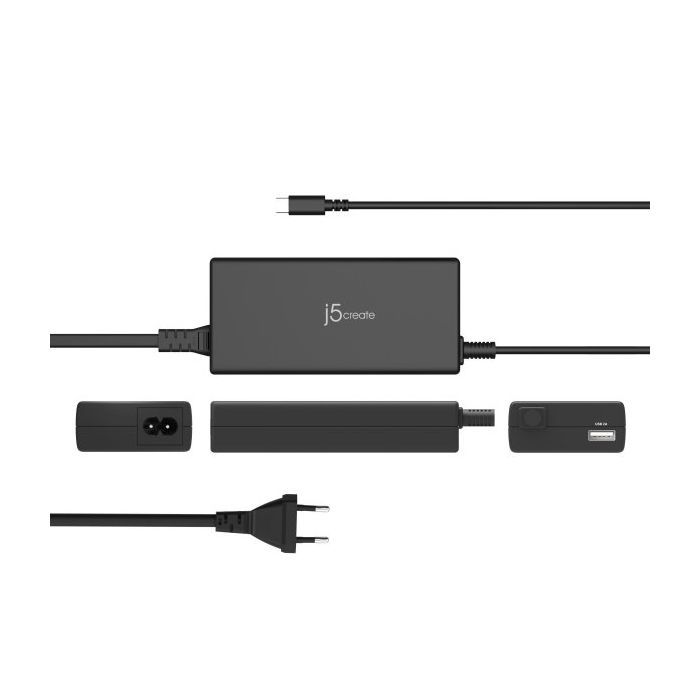 Блок питания к ноутбуку J5create USB-C/PD/90W, USB-A/10W (JUP2290C-EN) изображение 2