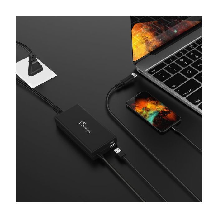 Блок питания к ноутбуку J5create USB-C/PD/90W, USB-A/10W (JUP2290C-EN) изображение 4
