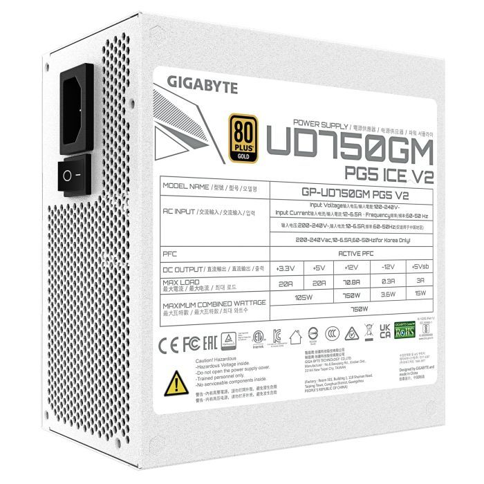 Блок питания GIGABYTE 750W (GP-UD750GM PG5 ICE) изображение 5