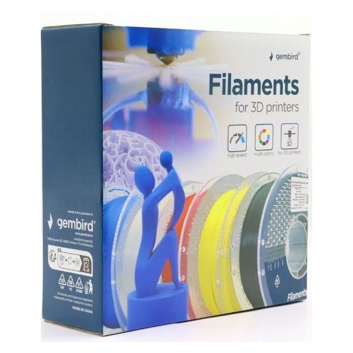 Пластик для 3D-принтера Gembird ABS High Speed, 1.75 мм, 1kg, white (3DP-ABS1.75HY-01-W) зображення 2