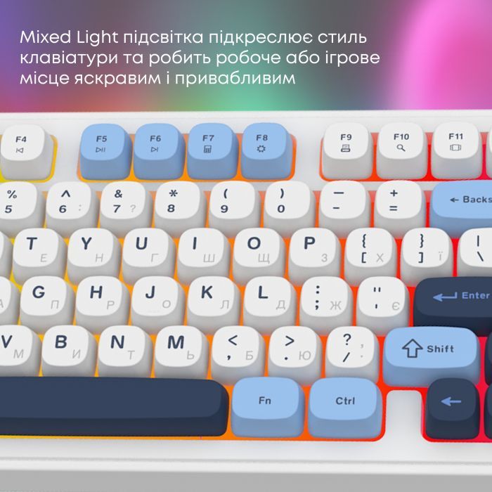 Клавиатура Ajazz AF98 USB UA White/Blue (AF98-GB) изображение 10