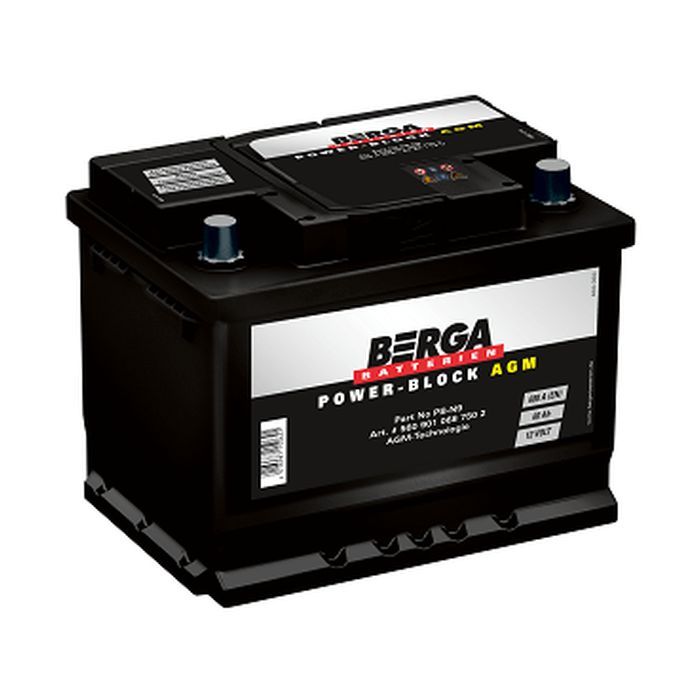 Акумулятор автомобільний Berga Power Block AGM 60Ah Ев (-/+) (680EN) (5609010687502)