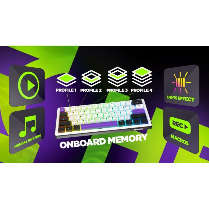 Клавиатура Hator Hellyberry HK60 Mechanical Linear RGB USB UA White/Violet (HK60) изображение 11