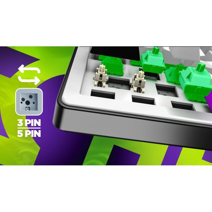 Клавиатура Hator Hellyberry HK60 Mechanical Linear RGB USB UA White/Violet (HK60) изображение 9