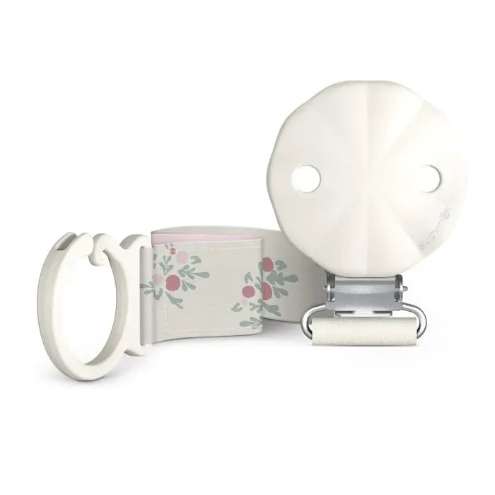 Кліпса для пустушок Suavinex Poetry із тканинною стрічкою,біла з малюнком (402999) зображення 2