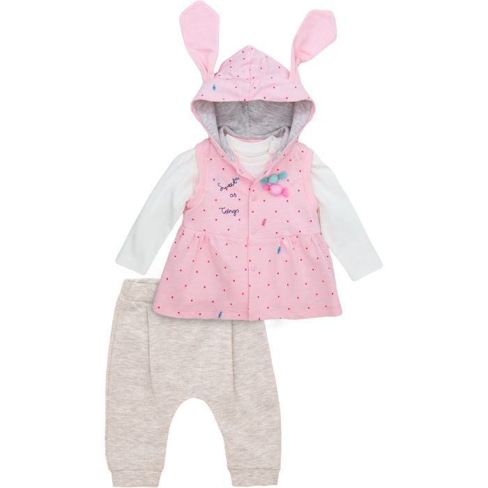 Набор детской одежды Tongs с жилетом (4044-80G-pink)