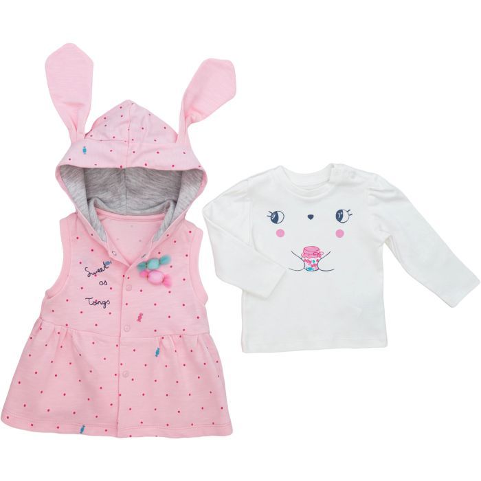 Набор детской одежды Tongs с жилетом (4044-80G-pink) изображение 5