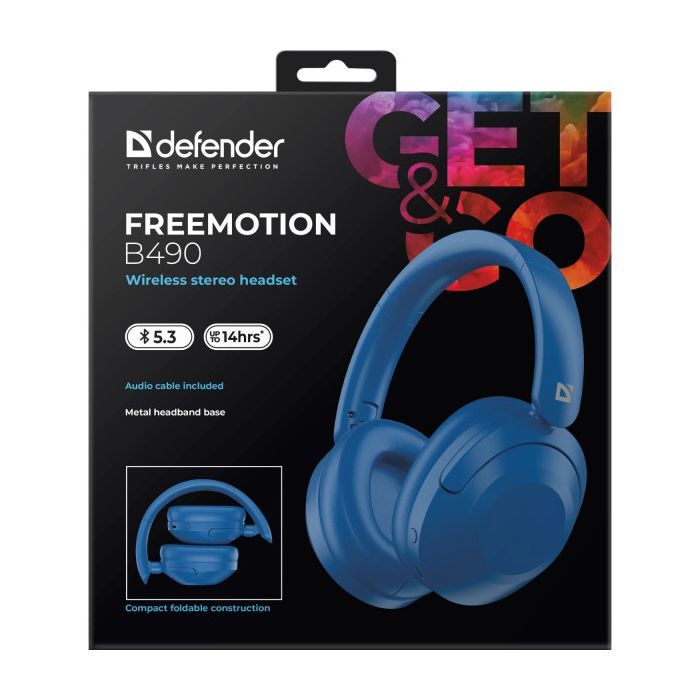 Навушники Defender FreeMotion B490 Bluetooth Blue (63491) зображення 7