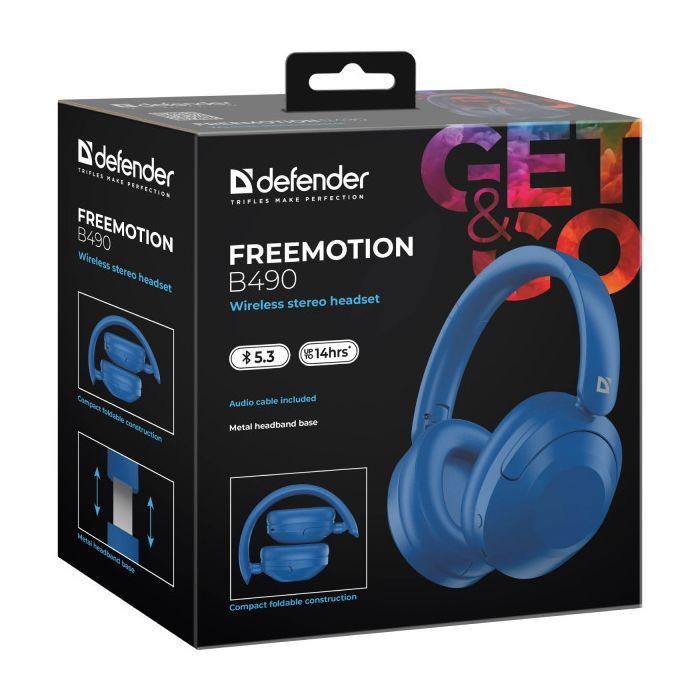 Навушники Defender FreeMotion B490 Bluetooth Blue (63491) зображення 8