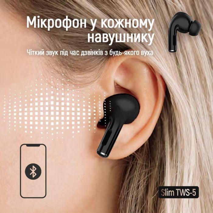 Наушники ColorWay Slim TWS-5 Earbuds Black (CW-TWS5BK) изображение 10