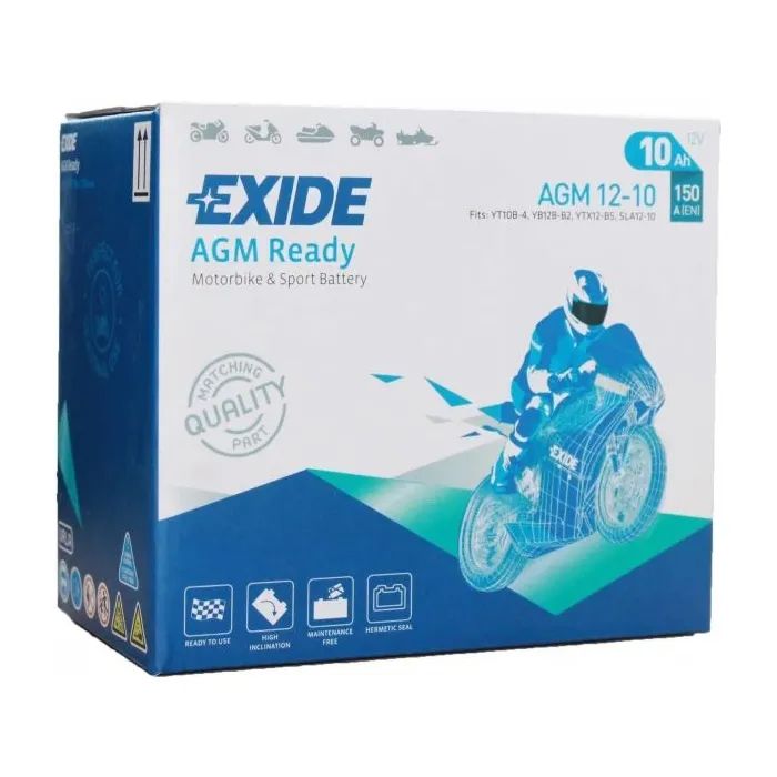 Аккумулятор автомобильный EXIDE Ready AGM 10Ah (+/-) (150EN) (AGM12-10) изображение 2