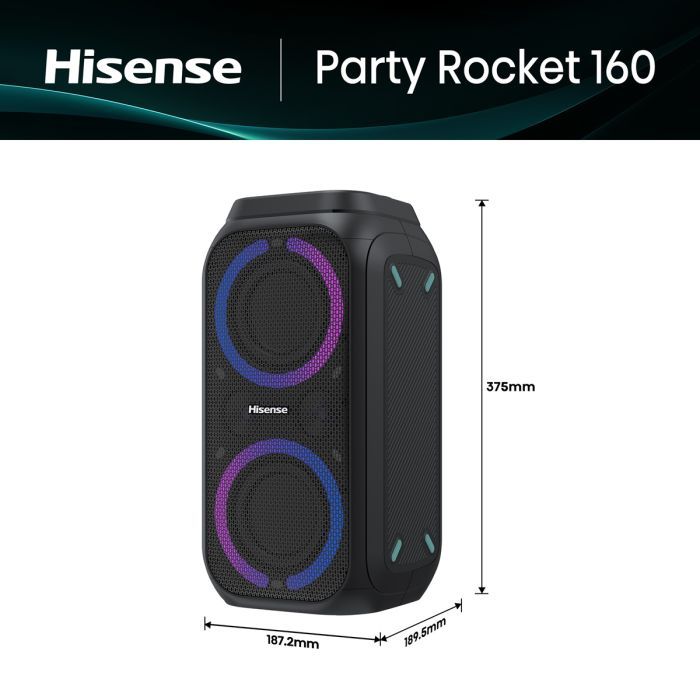 Акустична система Hisense Party Rocket 160 Black (20013565) зображення 9