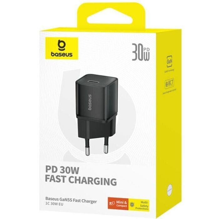 Зарядное устройство Baseus 1xUSB-C 30W GaN5S black (P10162504113-00) изображение 6