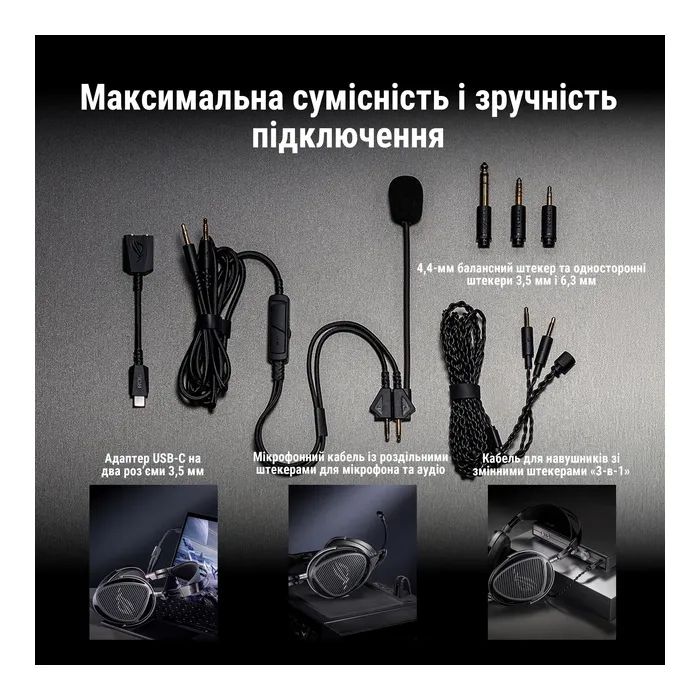 Навушники ASUS ROG Kithara Black (90YH0470-BHUA00) зображення 9
