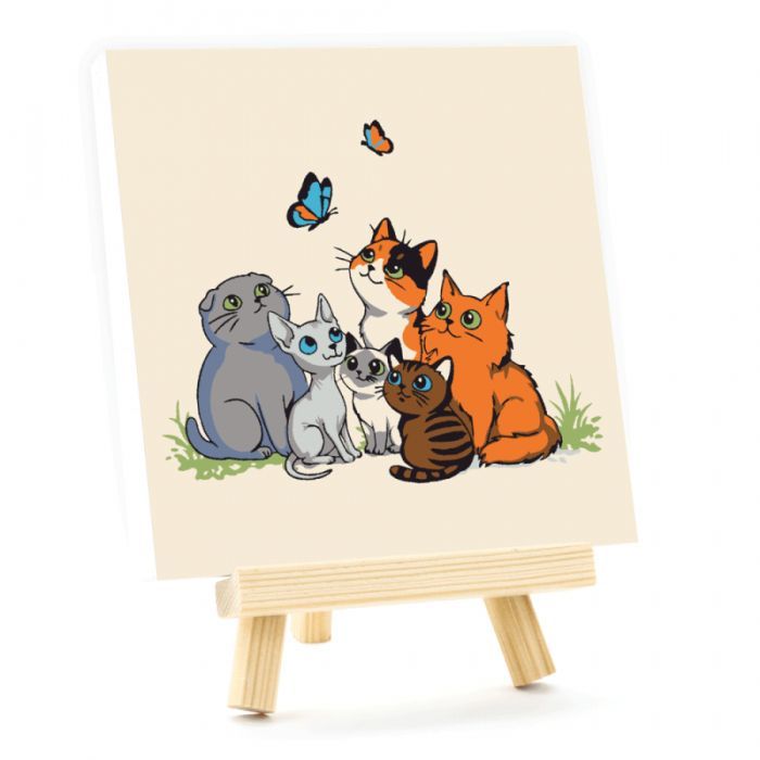 Картина по номерам Rosa Funny Cats, 15х15см, з мольбертом (4823098548577) изображение 2