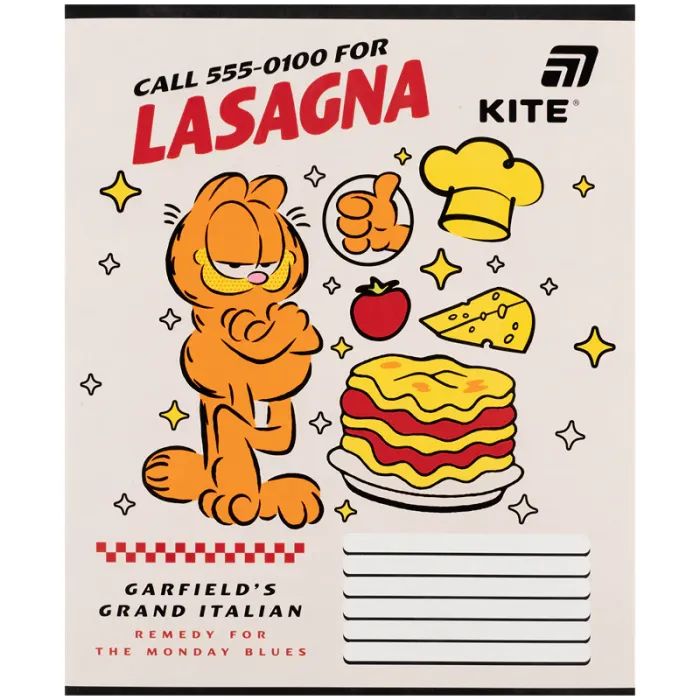 Тетрадь Kite Garfield, 12 листов, косая линия (GF26-235) изображение 10