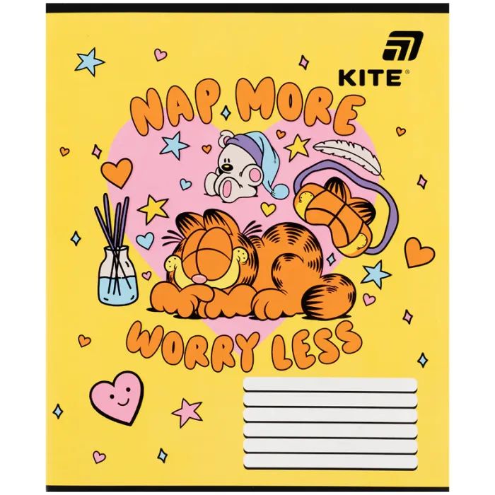 Тетрадь Kite Garfield, 12 листов, косая линия (GF26-235) изображение 8