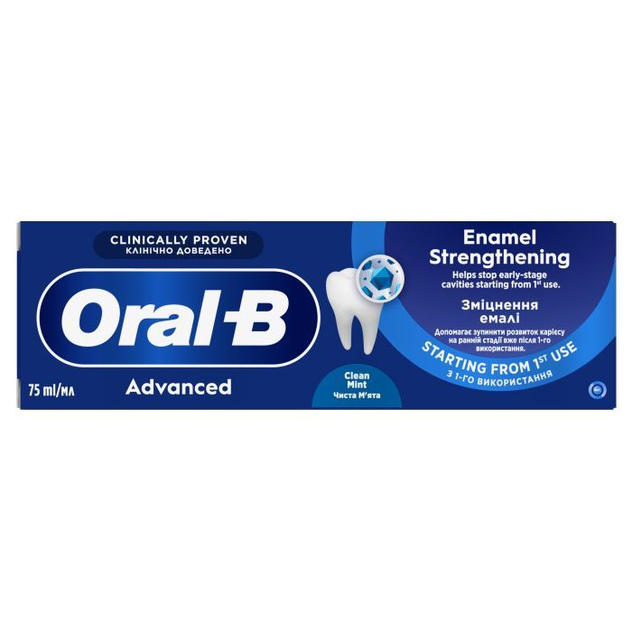 Зубная паста Oral-B Advanced Укрепление эмали Чистая мята 75 мл (8006530090797) изображение 3