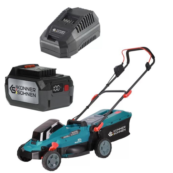 Газонокосилка Konner&Sohnen KS 33LM-20V 20V, 4Ah, 33см, 30л, 25-75мм (KS33LM-20VSET)
