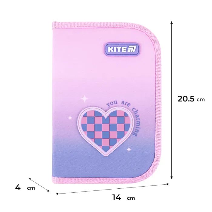 Пенал Kite Charming 621 без наповнення, 1 відділення, 1 відворот (K26-621-1) зображення 6