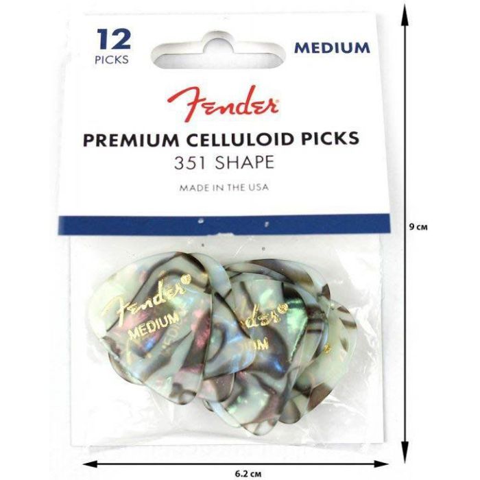 Медіатор Fender 351 Premium Celluloid Abalone Medium (205925) зображення 2