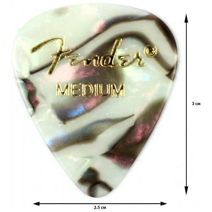 Медіатор Fender 351 Premium Celluloid Abalone Medium (205925) зображення 3