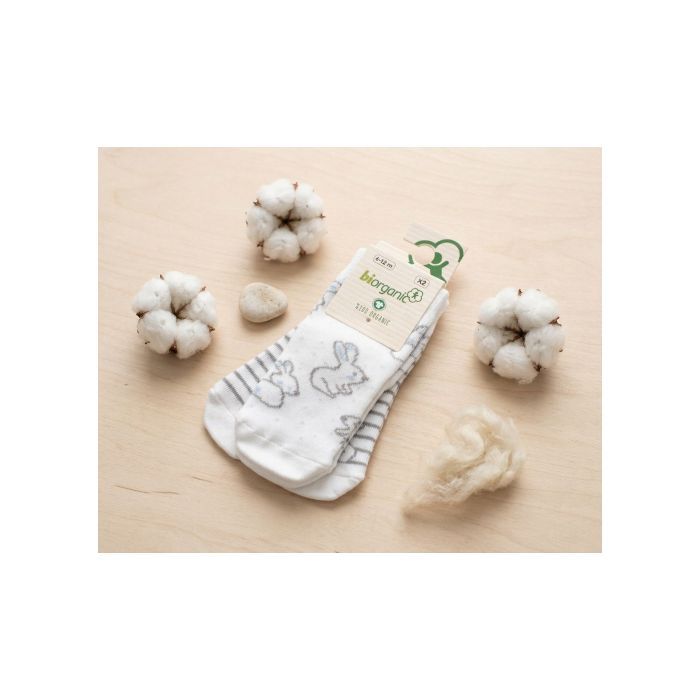 Носки детские Bibaby с зайчиками (68237-18-24-beigeblue) изображение 4
