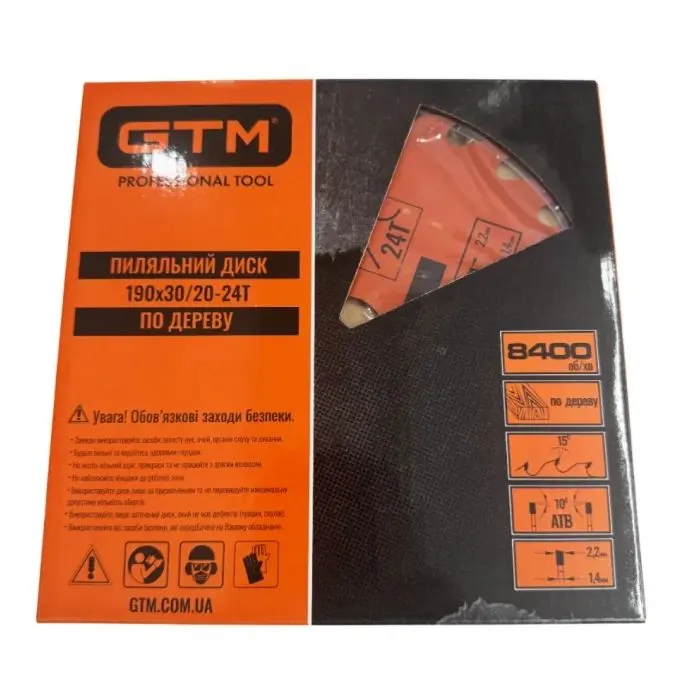 Круг отрезной GTM 190×30мм, 24 зуба, по дереву (SBW-19024) изображение 2