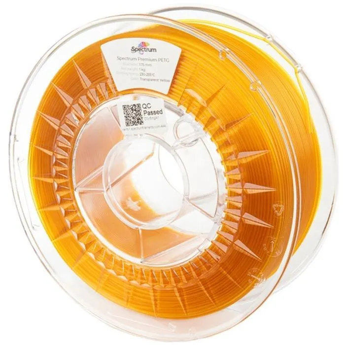 Пластик для 3D-принтера Spectrum PET-G Premium Transparent 1.75mm 1kg Yellow (80049)
