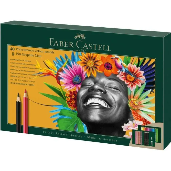 Карандаши цветные Faber-Castell POLYCHROMOS 40 кольорів з аксесуарами, 210054 (32670)