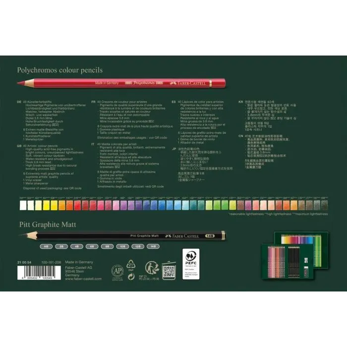 Карандаши цветные Faber-Castell POLYCHROMOS 40 кольорів з аксесуарами, 210054 (32670) изображение 3