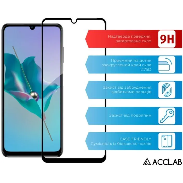 Скло захисне ACCLAB Full Glue ZTE Blade V40 Vita Black (1283126545665) зображення 3