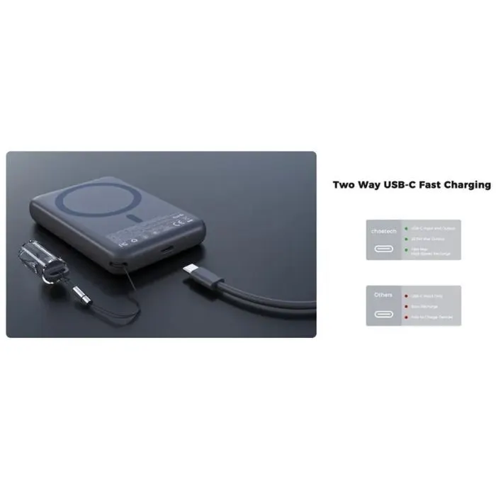 Батарея универсальная Choetech 10000mA, 22.5W, PD, black (B862) изображение 5